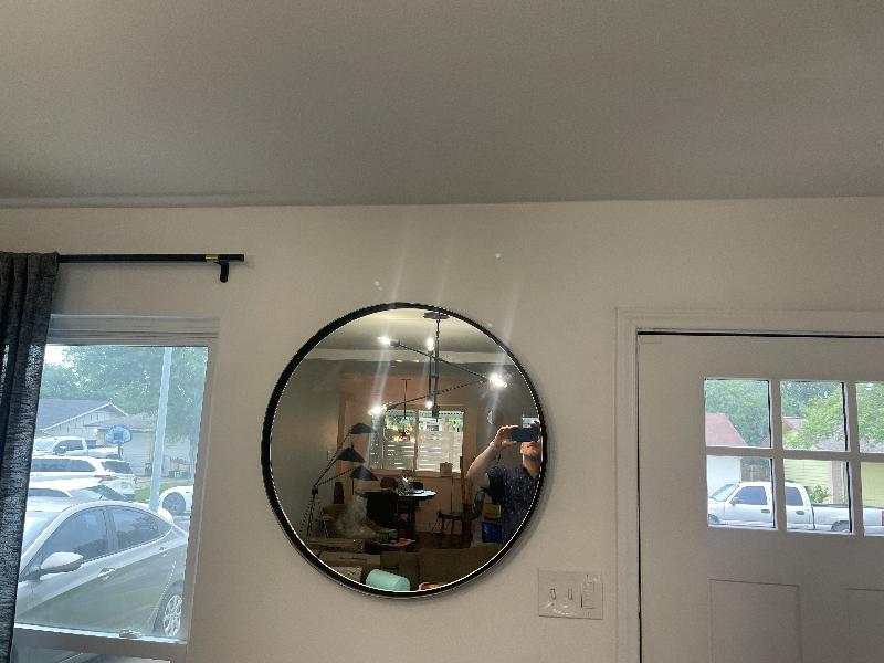 Broad shot of invisible drywall crack repair. 