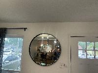 Broad shot of invisible drywall crack repair. 