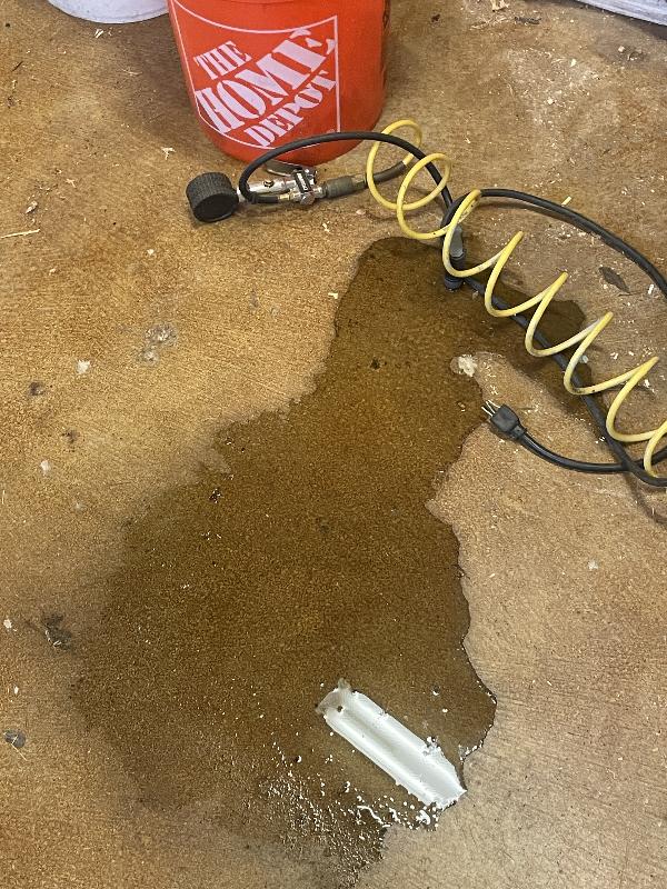 Water on the floor after a hard rain 