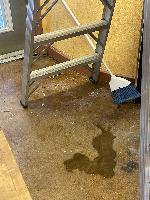 water on the floor after a hard rain 