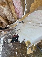 Water marks down the inside of the drywall. 