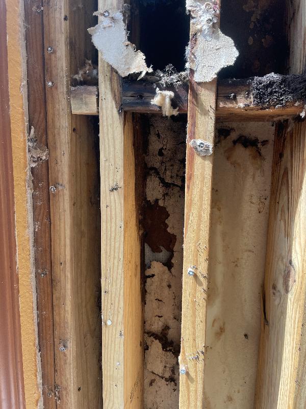 Masonite is completely destroyed 