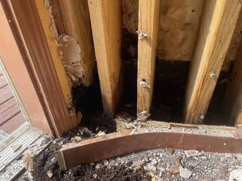 Baseboard is square rubber trim to go around curve. 