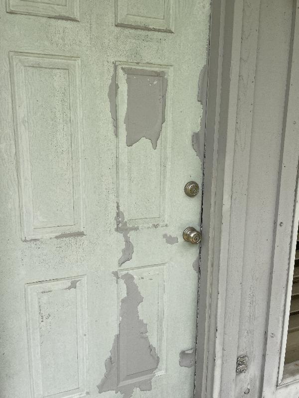 Paint peeling off this door 