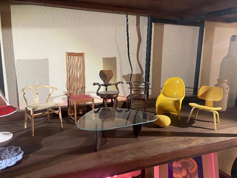 In the place it will end up, with some tiny chairs. 