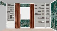 Client used IKEA's designer to select and arrange Pax wardrobes for one side of the room... 