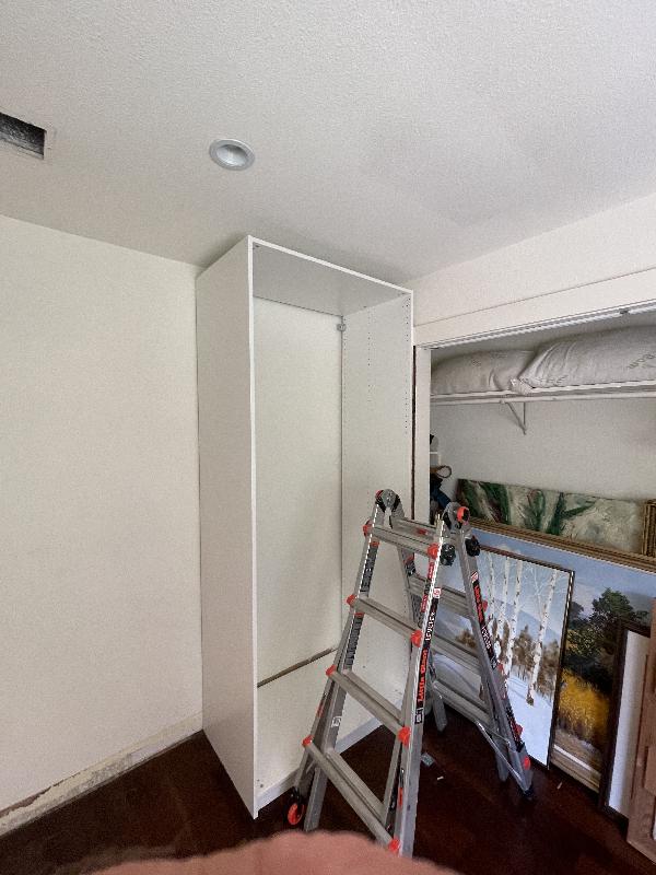 First cabinet assembled and in place 