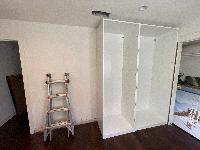Second cabinet goes in, revealing an issue with the AC vent. That will need to move. 