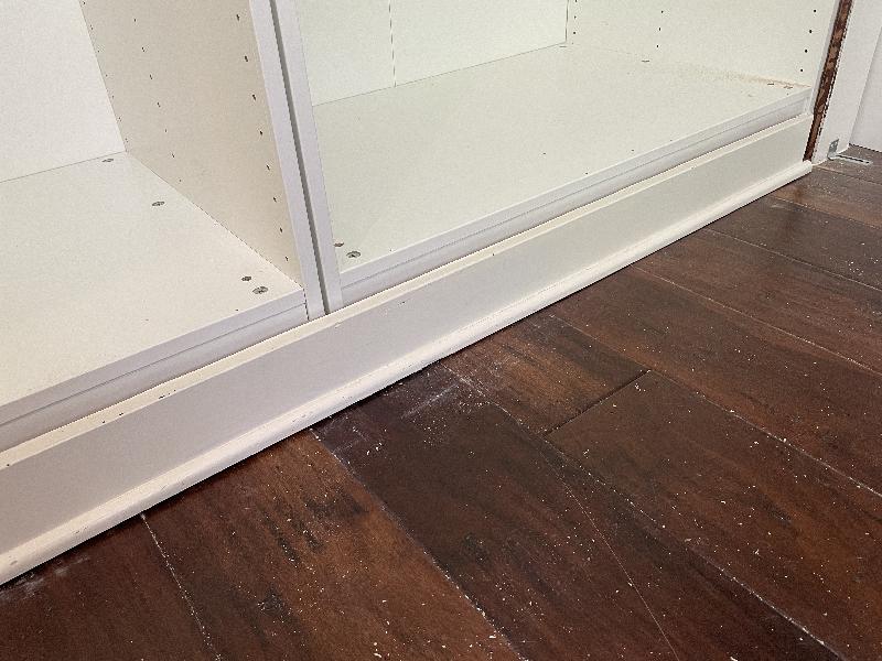Quick demo of what the base would look like if we just imitated what was originally in the room for baseboard. 