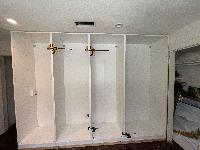 Left side assembled, cutout for outlet in place. 