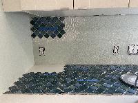 First sheet of tile installed