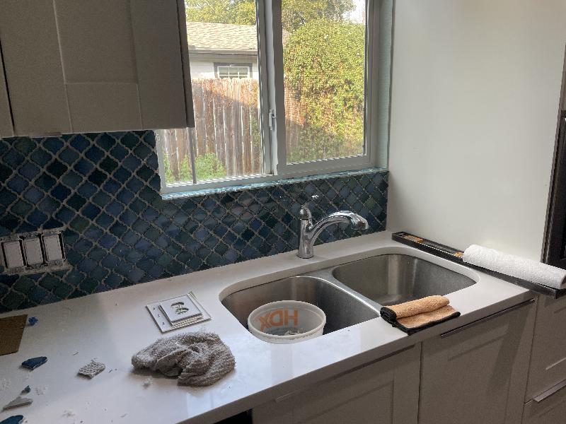 All the tiles installed, almost ready for grout