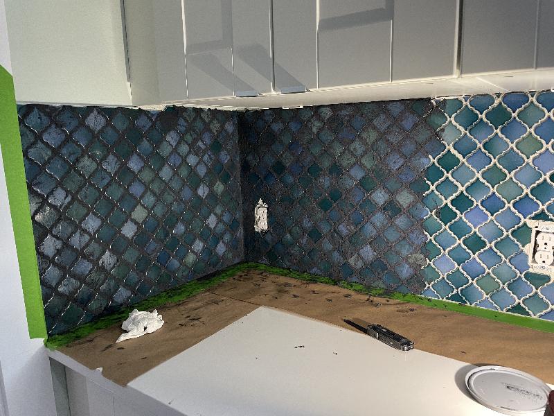 Comparing area grouted, area not grouted 