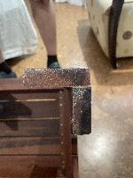 Legs are just butt-joined with screws, hidden by plugs. 