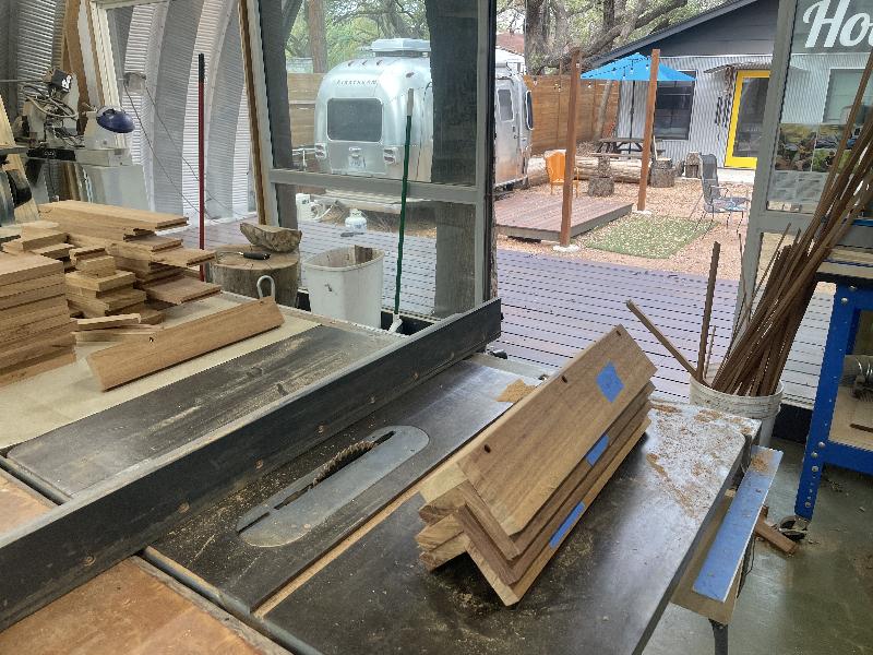 Bench legs assembled, ready for plugs 