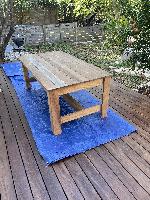 Table, delivered and in place on the deck where it will live. 