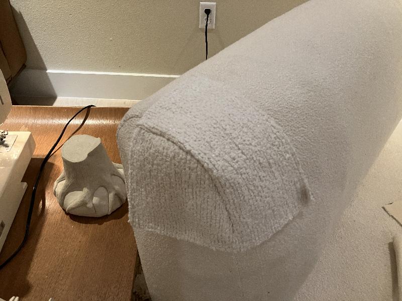 Patch just laying in place before sewing.