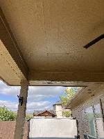 The interior of the existing porch ceiling is done with hardiboard, so I will match that. 